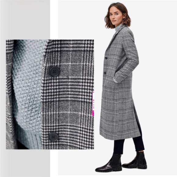 Ellos NWT Wool-Blend Long Plaid Coat size 10 - Picture 5 of 16